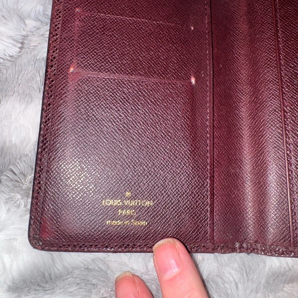 Louis Vuitton Burgundy Textured Wallet